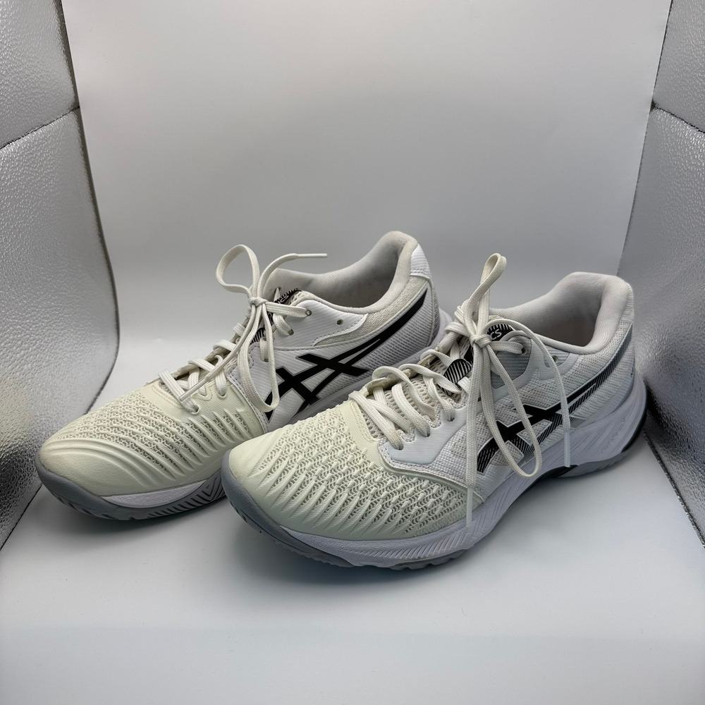 Asics Netburner Ballistic FF Volleyball Shoes White Black Mens 10 1052A069